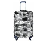 Silver Sequin Sparkle Pattern Print Unique Travel Luggage Cover Washable Anti Scratch Suitcase Protector for Vacation, White, L
