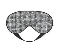 Silver Sequin Sparkle Pattern Soft Sleep Mask Adjustable Strap Light Blocking Reversible Comfortable Night Mask