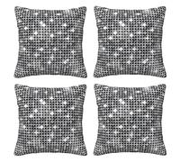 Silver Sequin Sparkle Pattern Throw Pillow Cases 4 Pack Square Pillowcases Super Soft Pillow Protectors With Zipper For Couch Livingroom Sofa Bed Office Car,30x30 Cm
