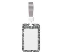 Silver Sequin Sparkle Pattern Vertical Id Card Badge Holder with Neck Strap, Printed Waterproof Name Card Holder for Work Office Nurse School