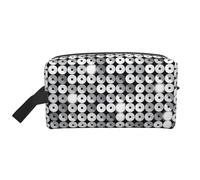 Silver Sequin Sparkle PatternLarge Capacity Cosmetic Organizer，Travel Makeup Bag for Women