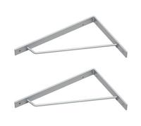 Silver Shelf Brackets Heavy Duty Steel Modern Design 280mm L X 180mm H X 4mm Thick (Pair)