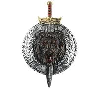 Silver Shield Age 14+ and Sword - Silver Gladiator Combat Sword and Shield - Perfect for Gladiator Fancy Dress, Parties and Other Fancy Dress Events