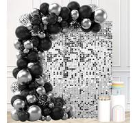 Silver Shimmer Wall Backdrop, 24 Panels, 6x4 Ft Photo Backdrop | wedding backdrop birthday backdrop party decoration photo booth backdrop bridal shower baby shower event decoration
