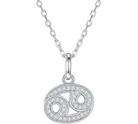 Silver Shining Necklaces 925 Sterling Necklace Twelve Constellations Moissanite Inlay Dainty 12 Zodiac Pendant for Women