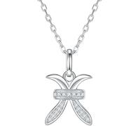 Silver Shining Necklaces 925 Sterling Necklace Twelve Constellations Moissanite Inlay Dainty 12 Zodiac Pendant for Women
