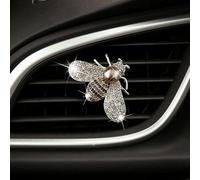 Silver Shiny Bee Vent Clips, Crystal Bee Car Air Freshener Vent Clip Car Bling Interior Decoration Rhinestone Bling Interior Accessories