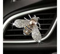Silver Shiny Bee Vent Clips, Crystal Bee Car Air Freshener Vent Clip Car Bling Interior Decoration Rhinestone Cars Bling Accessories Aroma Diffusers