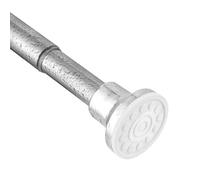 Silver Shower Curtain Pole, No Drilling No Rust Shower Curtain Rail 72cm to 195cm, Stainless Steel Extendable Telescopic Rod for Shower Curtain and Bathtub