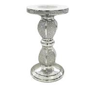 Silver Side Table Crushed Diamond Glitter - 40x60cm Mirrored Modern End Table Stand - Sparkly Crystal Bedside Table for Living Room, Bedroom, or Hallway - Luxury Bling Home Decoration