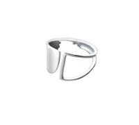 Silver Simple Punk Hollow Rings for Women Geometric Fashion Open Adjustable Handmade Party Jewelry Gift Allergy Engagement Ring