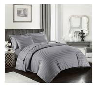 (Silver , Single) Stripe Duvet Cover Egyptian Cotton 400 Thread