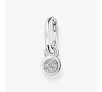 Silver Single White Cubic Zirconia Drop Hoop Earrings CR720-051-21 Thomas Sabo Silver One Size