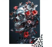 Silver Skull of Death Jigsaw Puzzle for Adults, 1000 Pieces, 52x38cm/1000pcs, Relaxing Indoor Activity, Family Time And Puzzle Lovers