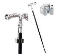 Silver Skull Walking Cane with Cane Rack, Luxury Men Womens Walking Stick, for Cospaly Vintage Party 94cm