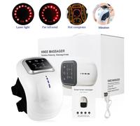 (Silver) Smart Knee Massager Air Pressure Vibration Heating Infrared Knee Pain Relief Massager