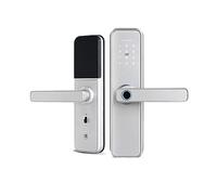 Silver Smart Lock Biometric Fingerprint Door Lock TT Lock App Wireless Keyless Remotely Open The Door (Color : 6085)