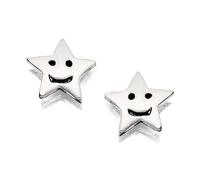 Silver Smiley Star Stud Earrings - 5mm - F0131