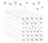 Silver Snowflake Glitter Christmas Stickers, Self-Adhesive Snowflake and Star Stickers for Winter Crafts and Holiday Decorations Home Party(Snowflakes)