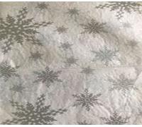 Silver Snowflakes On White Tissue Paper 500 x 750mm 5 Sheets