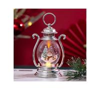 (Silver Snowman) Christmas decorations retro portable lantern creative gift party desktop ornaments Christmas tree pendant