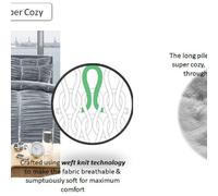 Silver Soft Touch Retro Ruched Teddy Bear Fleece Embellished Single Duvet Set