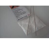 Silver Solder Brazing Kit, 2 pcs 45% Ag; 1.0 x 250mm Rods + 5Gm Flux Powder #1
