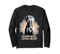 Silver Soul Loyal Heart | Elegant Weimaraner Dog Long Sleeve T-Shirt