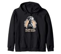 Silver Soul Loyal Heart | Elegant Weimaraner Dog Zip Hoodie
