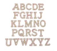 Silver Sparkle Alphabet Patches 26pcs for sew On Silver Sparkle | 26 letters A-Z, pearl and rhinestone mix, iron or for sew on, wedding party decor, hat bag customisation(A)