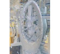 Silver Sparkle Crushed Diamanté Flower Vase - 80 cm Tall Art Deco Bling Centrepiece Vase with Luxury Floral Design, Modern Glitter Crushed Diamond Finish, Perfect for Floor & Table Décor