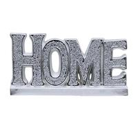 Silver Sparkle Crushed Diamond Ornament, HOME Letter Sign, 18cm, Handmade Craft, Shelf Decoration