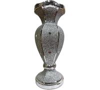 Silver Sparkle Flower Vase, Crushed Diamond Ceramic Sculpture, Large Handmade Mirrored Bling Ornament, Bling Textured Floor Vase for Home Decoration,60CM Tall