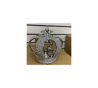 Silver Sparkle Ornament Bling Crushed Diamond 3D Crown 18Cm