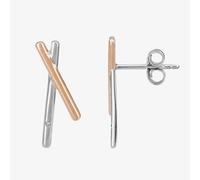 Silver Sparkle Two-Tone Fingers Crossed Stud Earrings E3263CRG0.5(T)