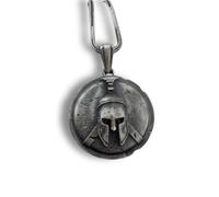 Silver Spartan Necklace with Ancient Warrior Pendant - Greece/Rome