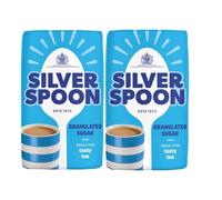 Silver Spoon Granulated Sugar - 1kg (Pack of 2)| 100% British Sugar Beet | Everyday Sweetener for Tea, Coffee, Baking & Cooking | Natural & Pure