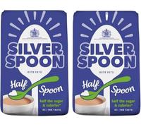 Silver Spoon Half Spoon Granulated Sugar 1kg (Pack of 2) - Reduced Calorie Sugar Blend | Same Sweet Taste with Less Sugar | Ideal for Tea, Coffee & Everyday Use
