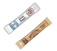 Silver Spoon White & Billington Brown Sugar Sticks 1000 Each (Total 2000 Sticks) - Individually Wrapped 2g Sachets | Perfect for Tea, Coffee, Offices, Cafés & Travel