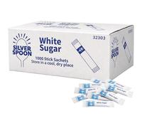 Silver Spoon White Sugar Sticks 1000 Pack, Granulated White Sugar Portions, Home Grown in Britain, For Tea Coffee and Hot Drinks