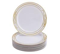 Silver Spoons Fancy Side Plates | 20 pc | Heavy Duty Dishes | Elegant Fine China Look | Bella - Gold 7.5”