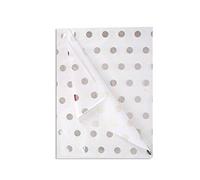 Silver Spots Dots Christmas Xmas Acid Free Tissue Paper Sheets 35cm x 45cm - 18gsm (5 Sheets)