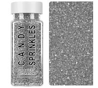 Silver Sprinkles, Silver Sanding Sugar Crystals, 4.6 oz Edible Sparkling Sugar for Baking Topping, Cupcakes, Cookies, Ice Cream & Cake Decorating, Wedding Party Christmas Supplies