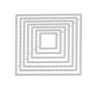 Silver Square Cutting Dies, Geometric Set Cutting Embossing Stencils for Scrapbooking Album Cards Crafts Cutting Dies