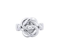 Silver Square Double Love Knot Ring - ARN160 Jewelco London White X