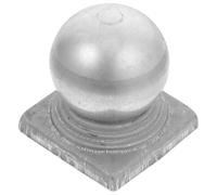 Silver Square Fence Post Cap Ball Finial Cover for Garden Gate Posts | Zinc Steel Construction, Corrosion Resistant, Secure Fit, Suits Wood Posts, Simple Installation, Sleek Modern Styling