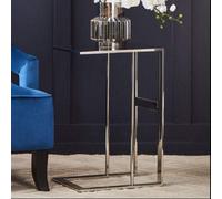 Silver Square Side Table in Stainless Steel | Oria