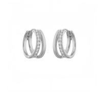 Silver Stacked Septum Ring with Zircon,16G Hoops,316L Stainless Steel,12mm Hinged Septum Clicker,Nose Pi/ercing Ring,Body Pi/ercing Lip Rings,Double Hoop Earrings for Women,Septum Pier/cing Jewellery