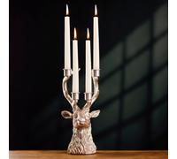 Silver Stag Candelabra Taper Candle Holder Table Centrepiece Marco Paul White One Size
