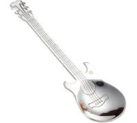 Silver Stainless Steel Cartoon Guitar Spoon Milk Coffee Ice Cream Candy Dessert Teaspoon for Home Bar Useful and Durable Coffee Spoons Specialty Spoons
